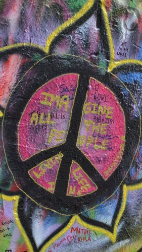 Lennon Wall Imagine Peace Flower Mobile Wallpaper