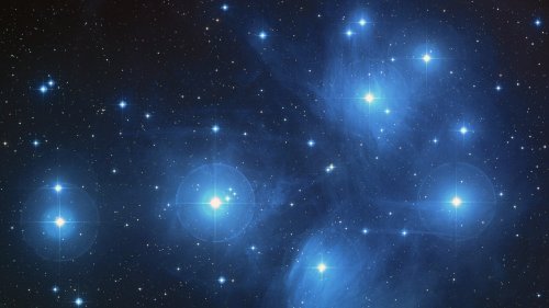 The Pleiades Star Cluster HD Desktop Wallpaper